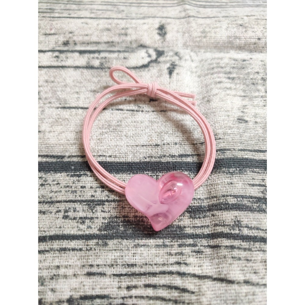 💕愛心款 一組2入 💕韓式 新款 愛心 髮圈髮繩頭繩髮帶頭飾 愛心髮圈 髮圈 紮頭髮 髮繩 氣質 少女 頭飾 網紅髮-細節圖3