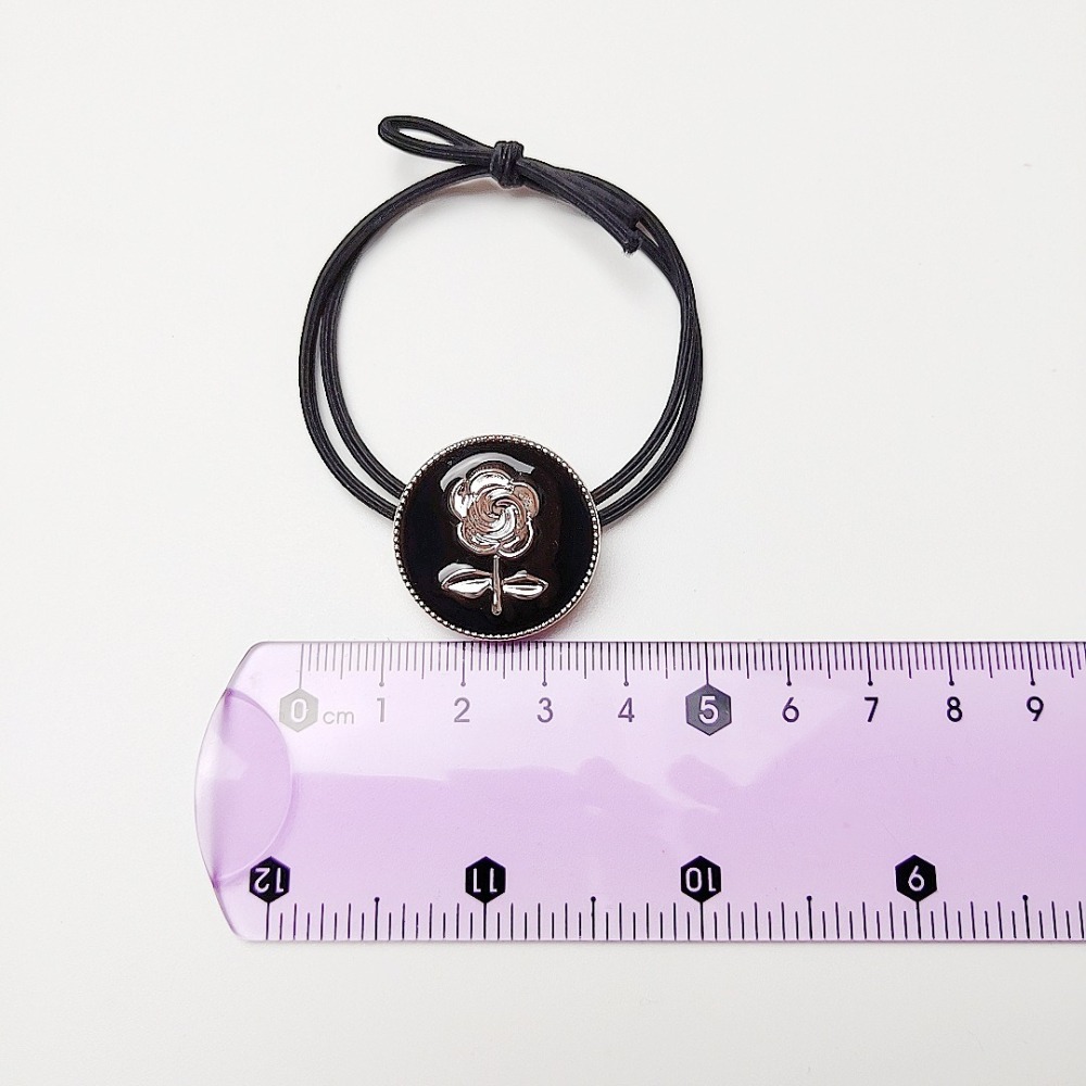 韓版 玫瑰花髮圈 小清新 百搭 馬尾 丸子頭 皮筋 髮繩 玫瑰花小清新 百搭馬尾 丸子頭皮筋 髮繩 二色-細節圖7