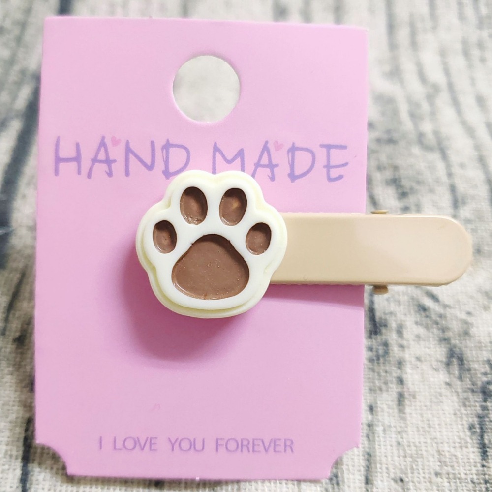 💕小V購物💕【手作髮夾系列 - 猫爪髮夾】 手作髮夾 奶油膠髮夾 可愛髮夾 卡通髮夾 韓系髮夾 鴨嘴夾 現貨-細節圖2