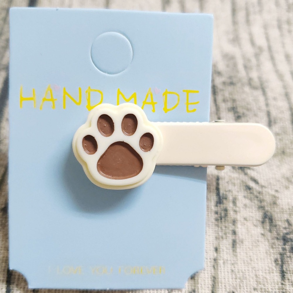 💕小V購物💕【手作髮夾系列 - 猫爪髮夾】 手作髮夾 奶油膠髮夾 可愛髮夾 卡通髮夾 韓系髮夾 鴨嘴夾 現貨-細節圖3