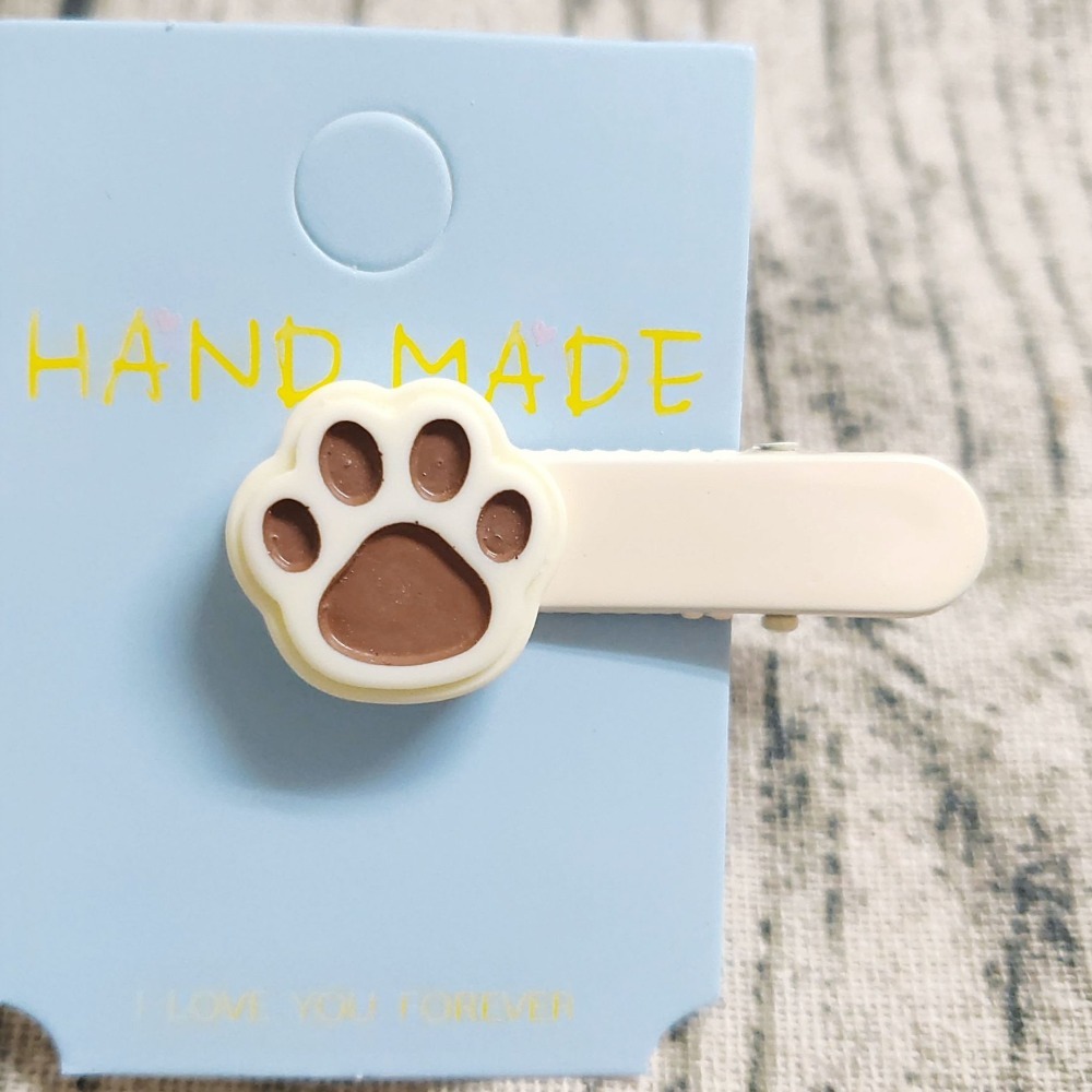 💕小V購物💕【手作髮夾系列 - 猫爪髮夾】 手作髮夾 奶油膠髮夾 可愛髮夾 卡通髮夾 韓系髮夾 鴨嘴夾 現貨-規格圖3