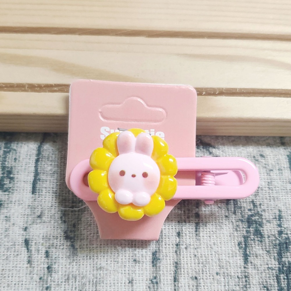💕小V購物💕【手作髮夾系列 - 玉米兔兔髮夾】 手作髮夾 奶油膠髮夾 可愛髮夾 卡通髮夾 韓系髮夾 鴨嘴夾 現貨 d-細節圖3