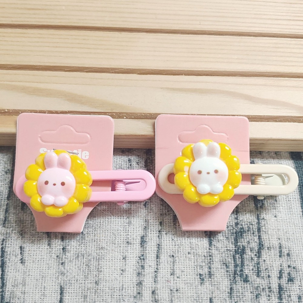💕小V購物💕【手作髮夾系列 - 玉米兔兔髮夾】 手作髮夾 奶油膠髮夾 可愛髮夾 卡通髮夾 韓系髮夾 鴨嘴夾 現貨 d-細節圖4