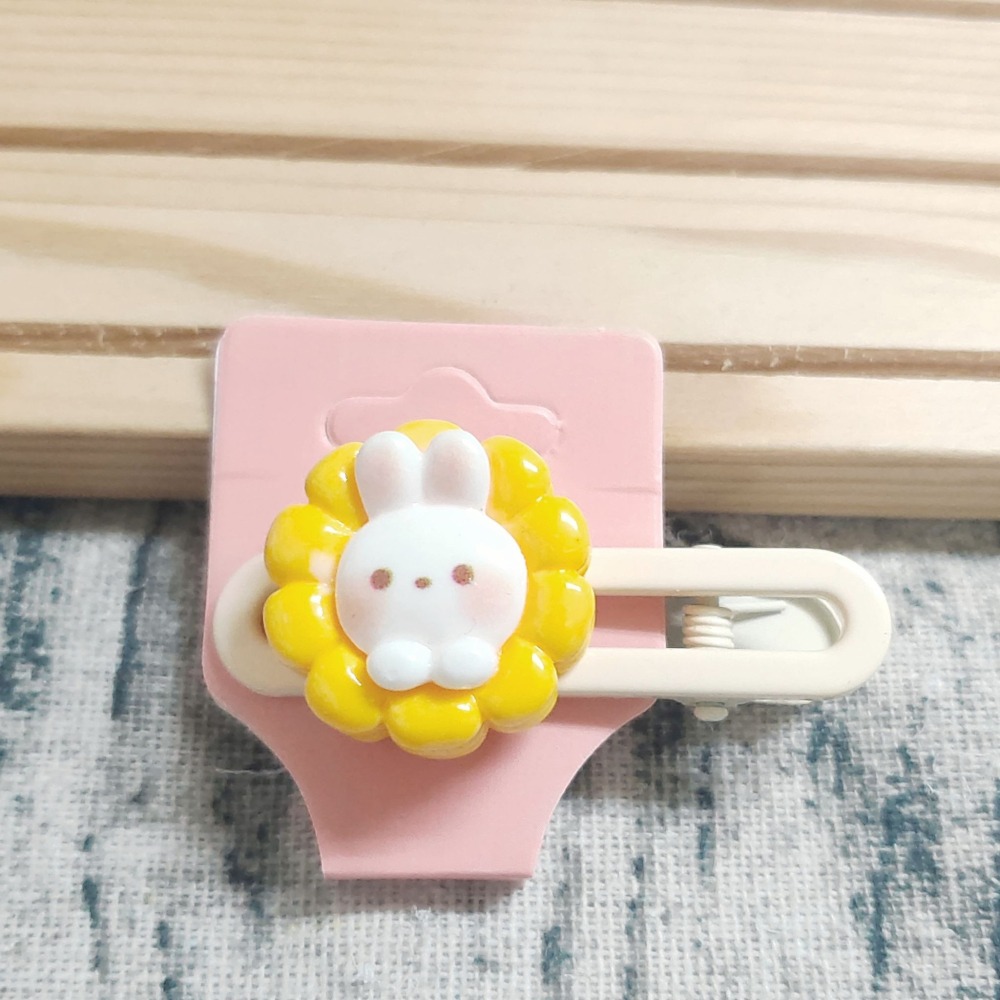 💕小V購物💕【手作髮夾系列 - 玉米兔兔髮夾】 手作髮夾 奶油膠髮夾 可愛髮夾 卡通髮夾 韓系髮夾 鴨嘴夾 現貨 d-細節圖5