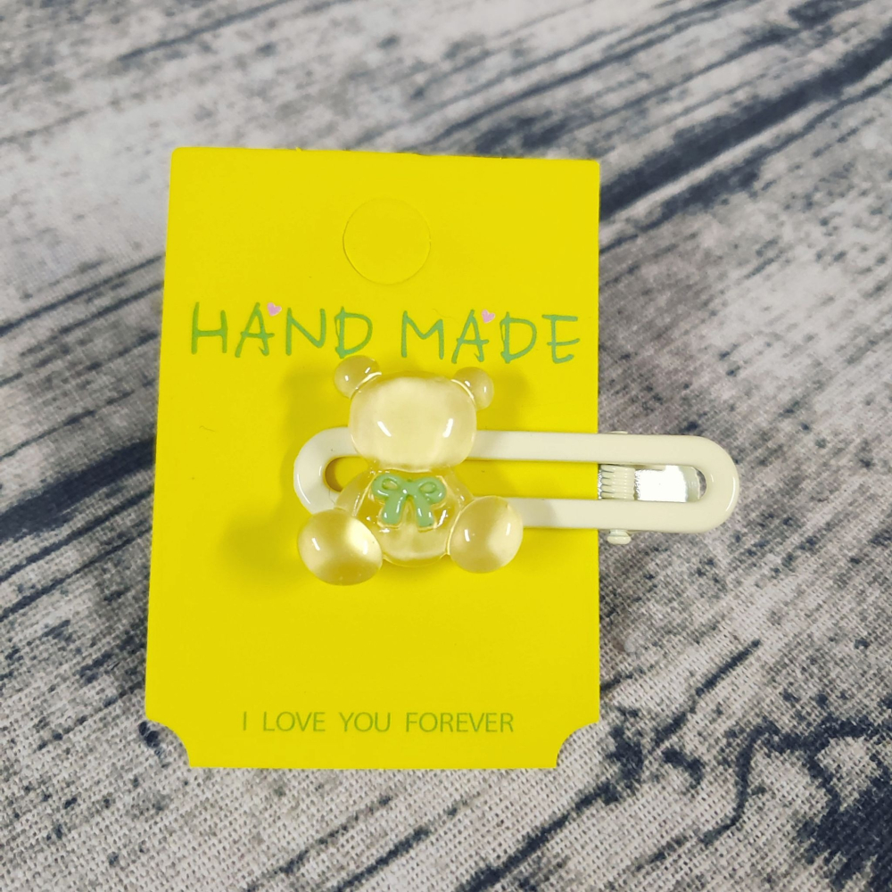 💕小V購物💕【手作髮夾系列 - 冰透小熊髮夾】 手作髮夾 奶油膠髮夾 可愛髮夾 卡通髮夾 韓系髮夾 鴨嘴夾 現貨 d-細節圖6