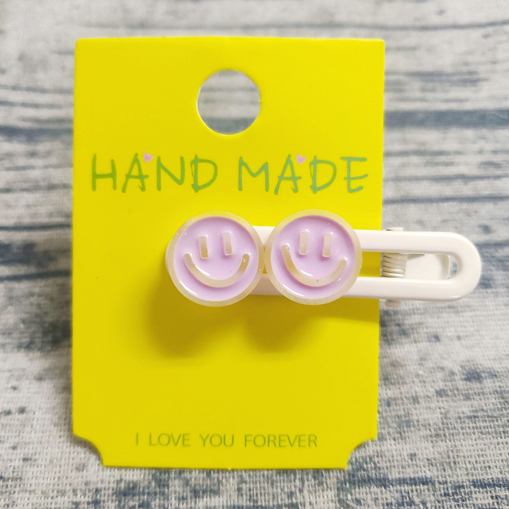 💕小V購物💕【手作髮夾系列 - 微笑髮夾】 手作髮夾 奶油膠髮夾 可愛髮夾 卡通髮夾 韓系髮夾 鴨嘴夾 現貨-細節圖4