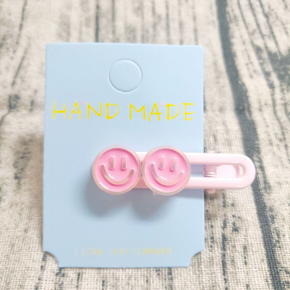 💕小V購物💕【手作髮夾系列 - 微笑髮夾】 手作髮夾 奶油膠髮夾 可愛髮夾 卡通髮夾 韓系髮夾 鴨嘴夾 現貨-細節圖5