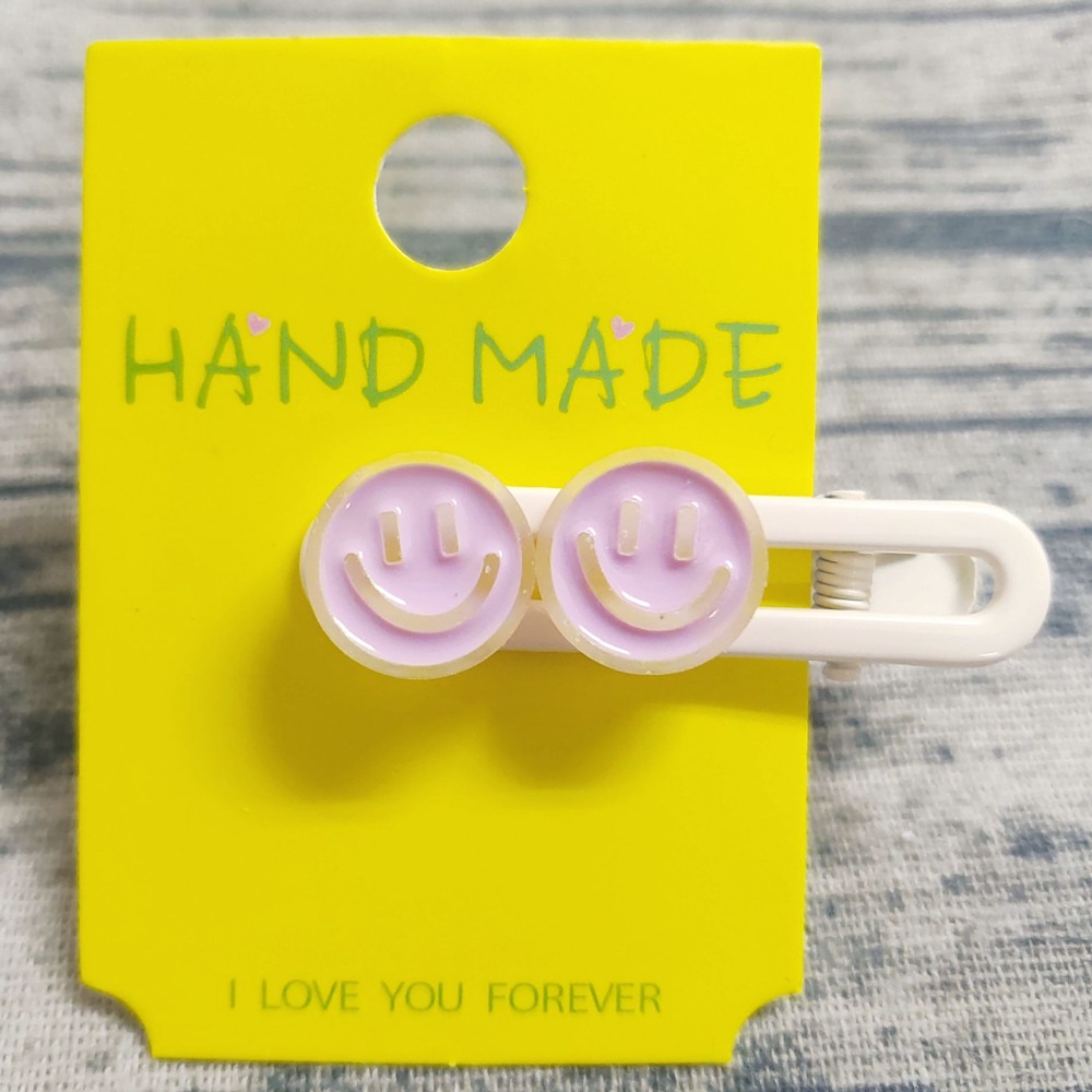 微笑髮夾【淡紫色】【5cm】【一支價】