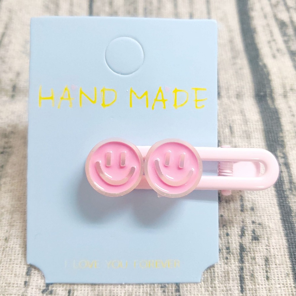 微笑髮夾【玫紅色】【5cm】【一支價】