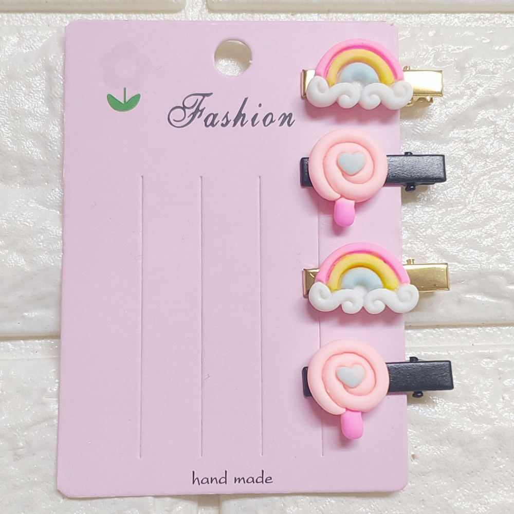 💕小V購物💕【手作髮夾系列 - 寶寶髮夾】 一組2支 手作髮夾 奶油膠髮夾 可愛髮夾 卡通髮夾 韓系髮夾 鴨嘴夾 d-細節圖2