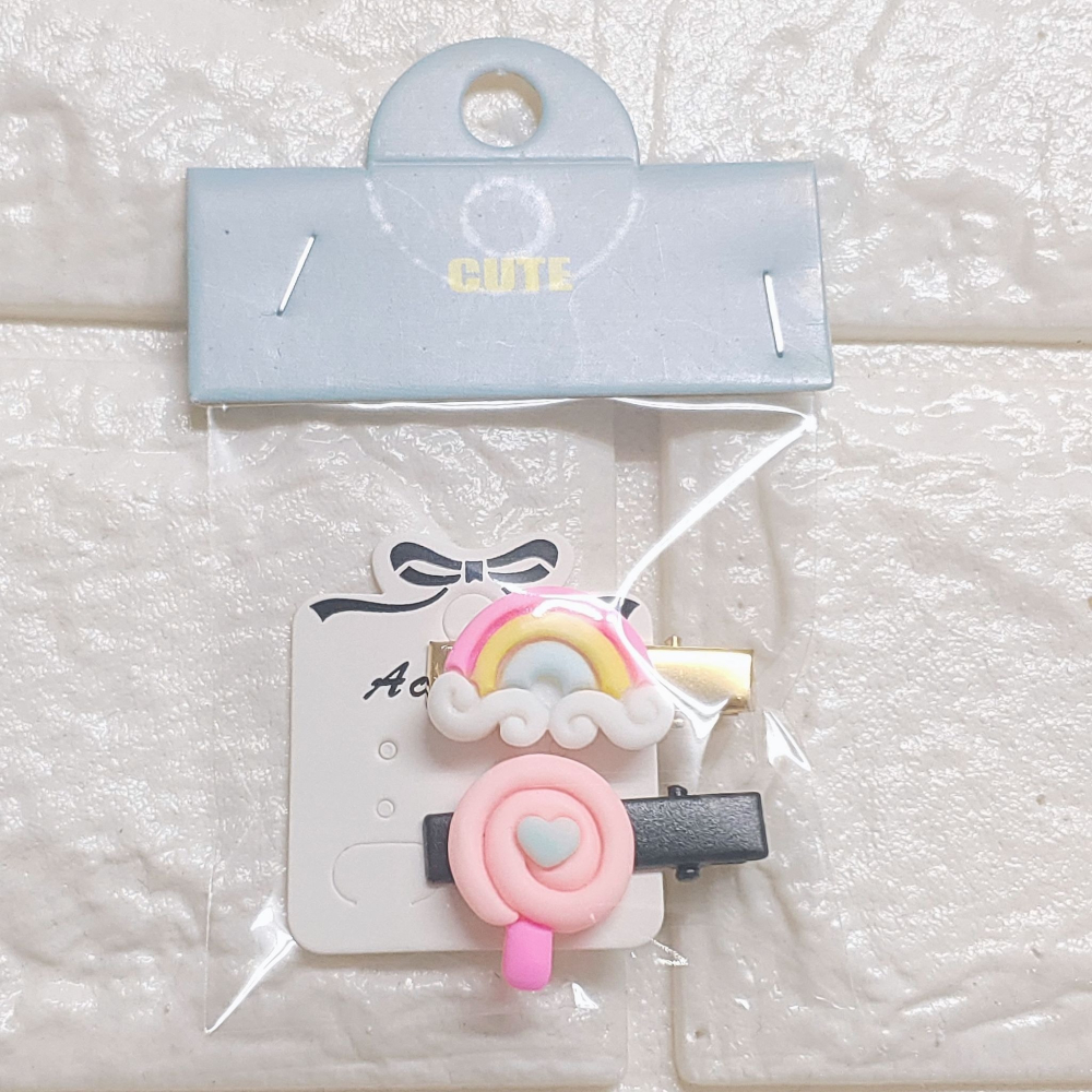 💕小V購物💕【手作髮夾系列 - 寶寶髮夾】 一組2支 手作髮夾 奶油膠髮夾 可愛髮夾 卡通髮夾 韓系髮夾 鴨嘴夾 d-細節圖4