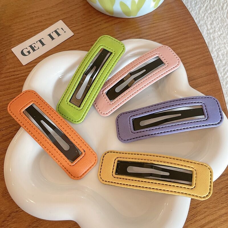 💕小V購物網💕【皮革髮夾BB夾】 髮夾 皮革髮夾 皮質bb夾 一字髮夾 髮飾 頂夾 bb夾 黑髮夾 毛夾 瀏海夾 一-細節圖5