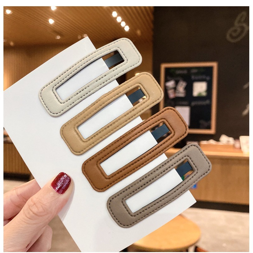 💕小V購物網💕【皮革髮夾BB夾】 髮夾 皮革髮夾 皮質bb夾 一字髮夾 髮飾 頂夾 bb夾 黑髮夾 毛夾 瀏海夾 一-細節圖7