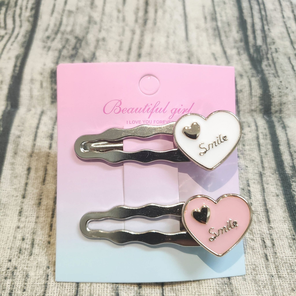 💕小V購物網💕 【一組2支】愛心波浪髮夾 甜美邊夾愛心髮飾髮夾 瀏海邊夾 愛心 甜美 波浪 鴨嘴夾 果凍 愛心波浪-細節圖4