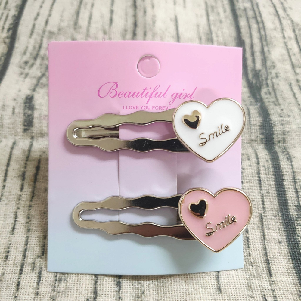 💕小V購物網💕 【一組2支】愛心波浪髮夾 甜美邊夾愛心髮飾髮夾 瀏海邊夾 愛心 甜美 波浪 鴨嘴夾 果凍 愛心波浪-細節圖5