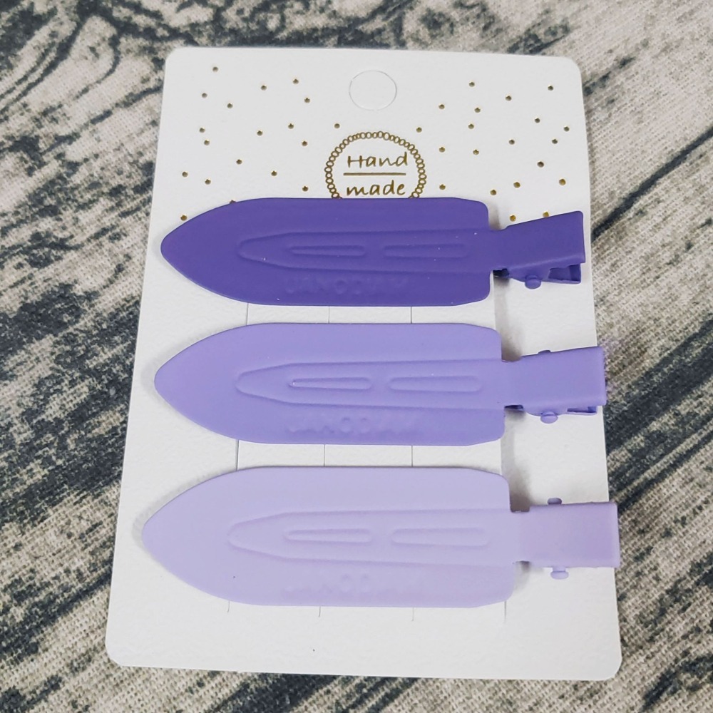 💕小V購物💕【一組3支】彩色無痕髮夾 劉海夾 鴨嘴夾 一字夾 側邊前額頭髮固定夾 化妝前固定 無痕夾 髮夾 髮飾 現-細節圖7