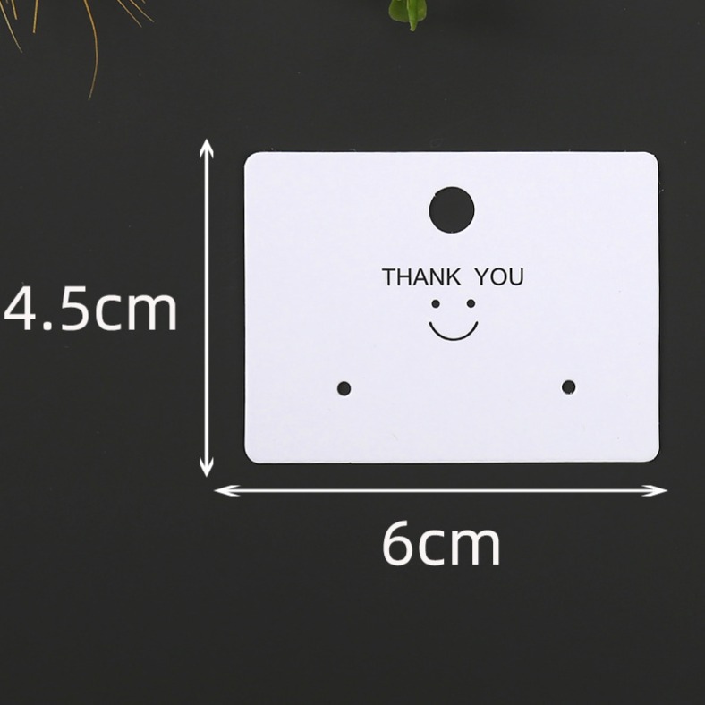 💥新品 笑臉2孔耳環卡【一組50張】💕VP114 💕6x4.5 耳環卡 耳卡 耳環卡紙 耳釘卡 飾品包裝卡 卡紙-細節圖4