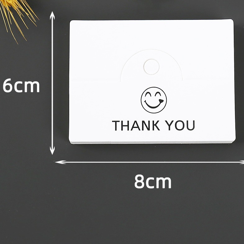 微笑款對折卡紙💕小V購物💕 8x6 一組50入 髮圈紙卡 髮飾紙卡 牛皮 包裝卡 髮圈卡 髮卡 包裝卡 髮圈 髮飾-細節圖5