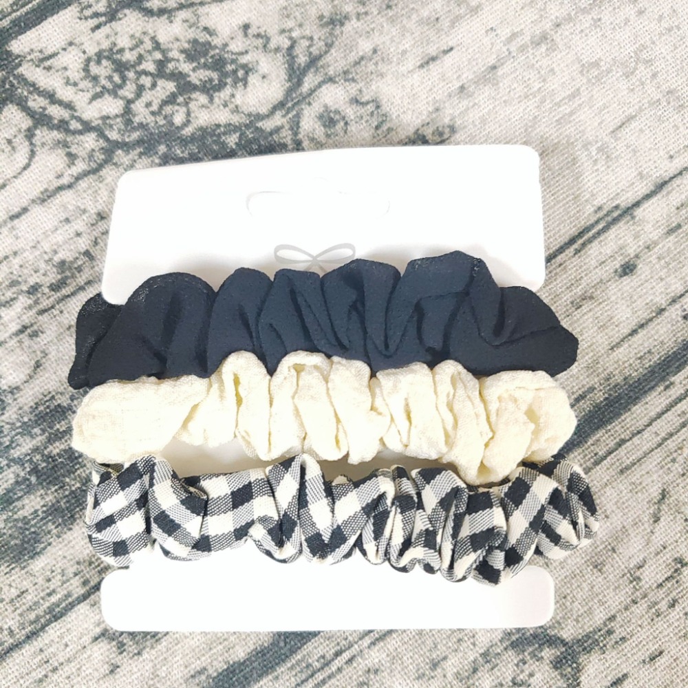 💕小V購物💕【一組3條】ins碎花網紗小清新 小腸髮圈 綁頭髮 髮束 造型髮束 韓版髮繩 橡皮筋髮圈 綁頭髮 綁馬尾-規格圖6