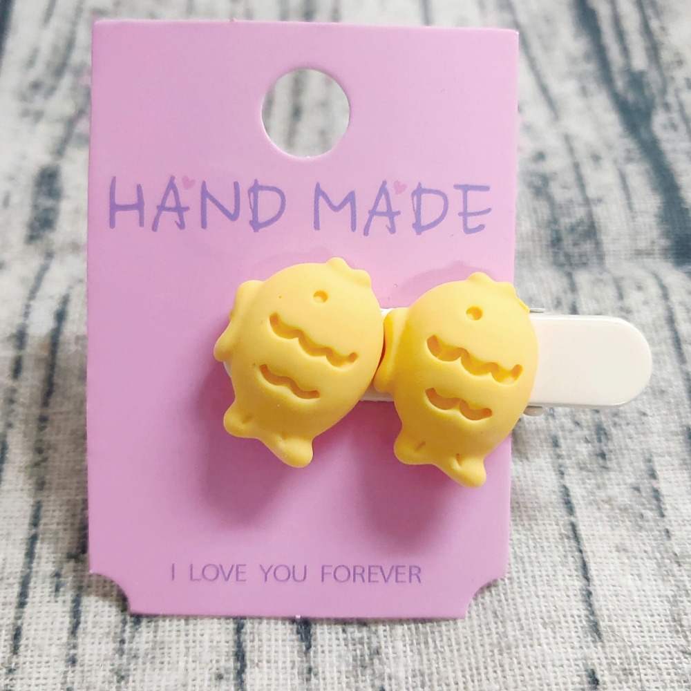 💕小V購物💕【手作髮夾系列 - 鯛魚燒 魚餅乾髮夾】 手作髮夾 奶油膠髮夾 可愛髮夾 卡通髮夾 韓系髮夾 鴨嘴夾 現-規格圖3