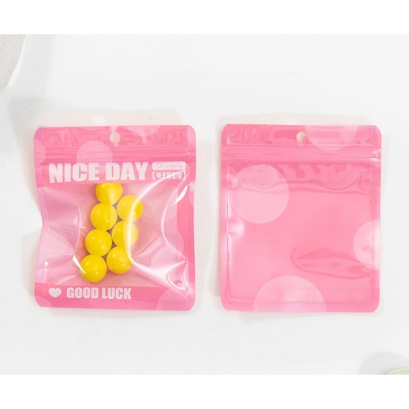 💕小V購物💕一組10入【彩色自封包裝袋】 超萌可愛飾品 自封袋 透明彩色髮夾首飾包裝袋收納袋 自封袋 首飾包裝 彩色-規格圖6