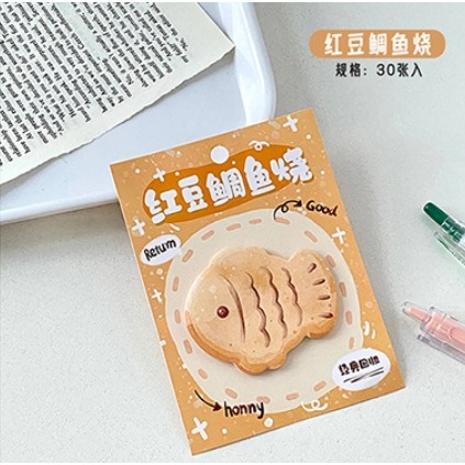 💕小V購物💕【美食系列便利貼】30張便利貼麵包系列 可愛卡通 N次貼紙貼紙記事 留言紙 辦公室小物 美食便利貼 便條-細節圖4