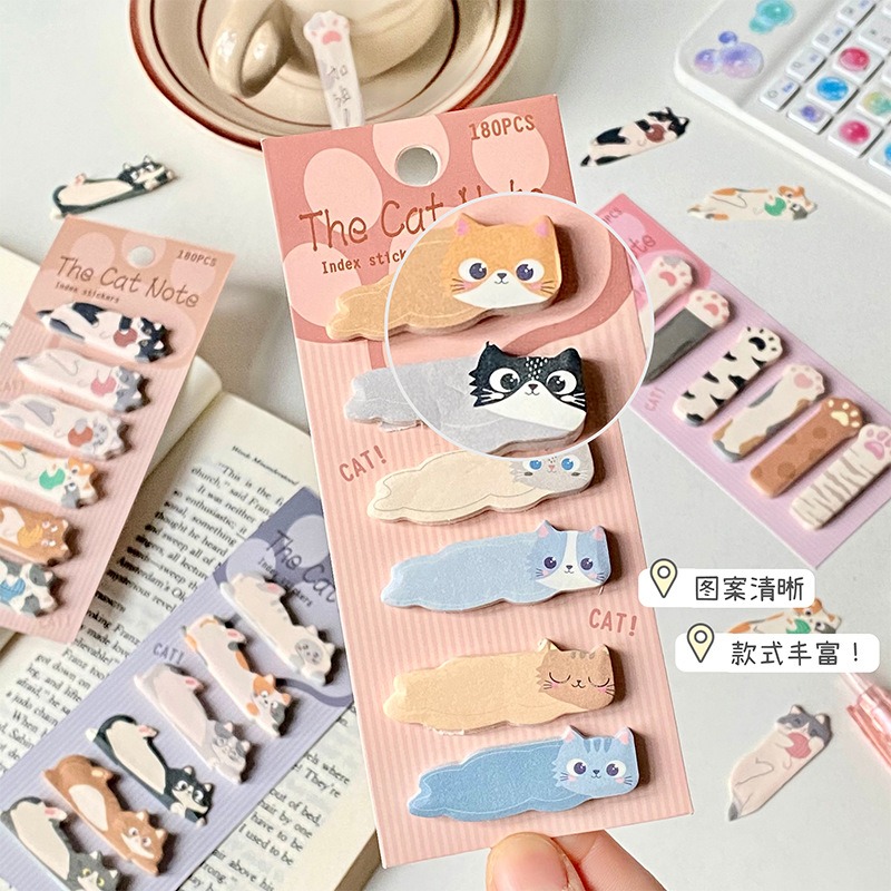 💕小V購物💕【萌貓咪系列便利貼】30張便利貼麵包系列 可愛卡通 N次貼紙貼紙記事 留言紙 辦公室小物 美食便利貼 便-細節圖4