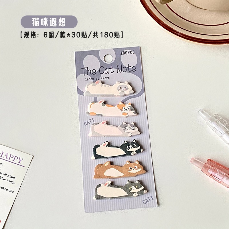 💕小V購物💕【萌貓咪系列便利貼】30張便利貼麵包系列 可愛卡通 N次貼紙貼紙記事 留言紙 辦公室小物 美食便利貼 便-規格圖5