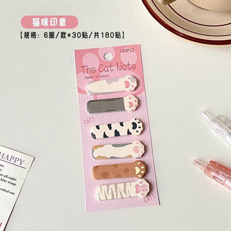 💕小V購物💕【萌貓咪系列便利貼】30張便利貼麵包系列 可愛卡通 N次貼紙貼紙記事 留言紙 辦公室小物 美食便利貼 便-規格圖5