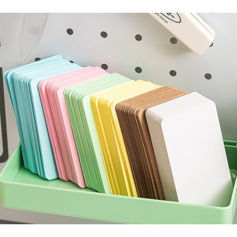 【彩色空白卡】💕小V購物💕一組10張 飾品背卡 卡片便簽 留言卡 卡片 書籤 便籤 插畫卡 便籤 單字卡 英文單字卡-細節圖2