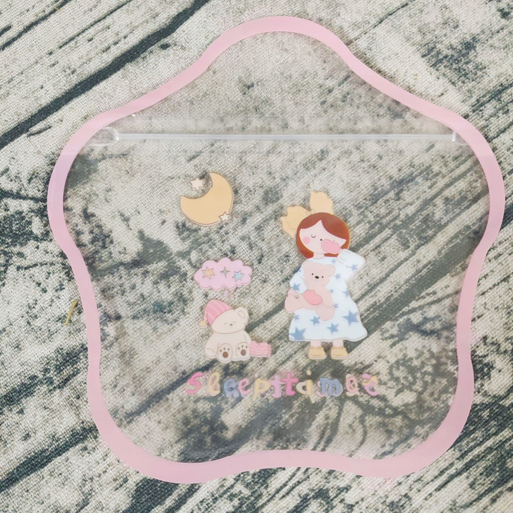 【粉色五角星星自封包裝袋】💕小V購物💕一組10入15x15cm可愛飾品袋 自封袋 彩色髮夾包裝袋收納袋 首飾包裝-細節圖2