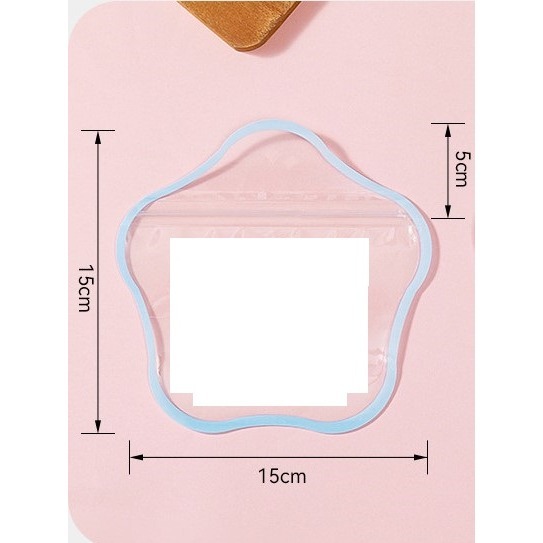 【粉色五角星星自封包裝袋】💕小V購物💕一組10入15x15cm可愛飾品袋 自封袋 彩色髮夾包裝袋收納袋 首飾包裝-細節圖4