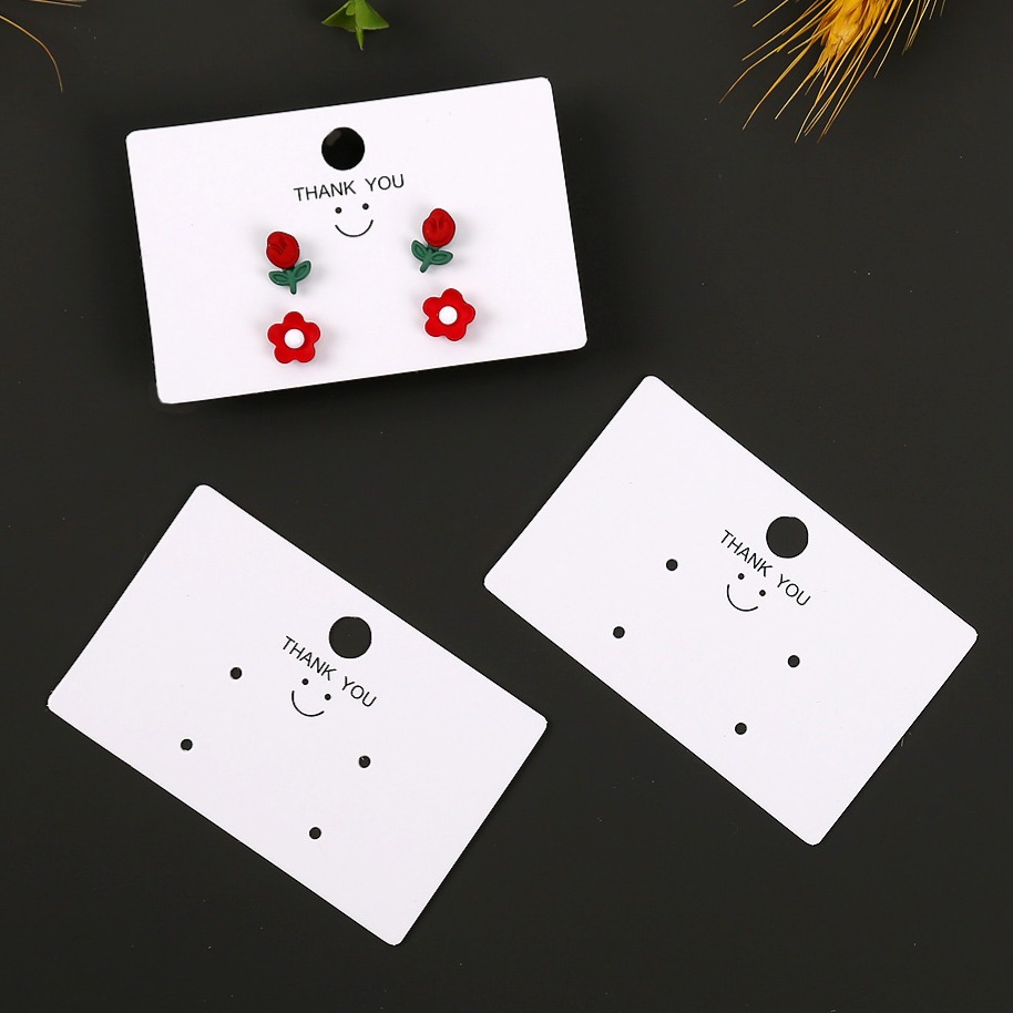 💥新品 笑臉4孔耳環卡💕VP121 💕【一組50張】7x4.5 耳環卡 耳卡 耳環卡紙 耳釘卡 飾品包裝卡 卡紙-細節圖4