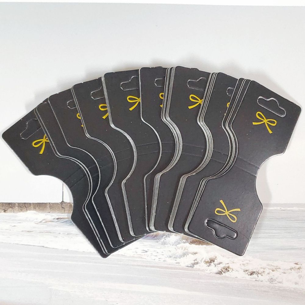 💕新品 黑色蝴蝶結款 💕一組50張💕3.5x9cm 髮圈紙卡 髮飾紙卡 兒童髮飾 包裝卡 髮圈卡 髮卡 包裝卡 髮-細節圖2