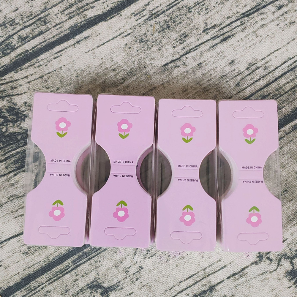 💕新品 粉紫小花款 💕一組50張💕3.5x9cm 髮圈紙卡 髮飾紙卡 兒童髮飾 包裝卡 髮圈卡 髮卡 包裝卡 髮圈-細節圖2