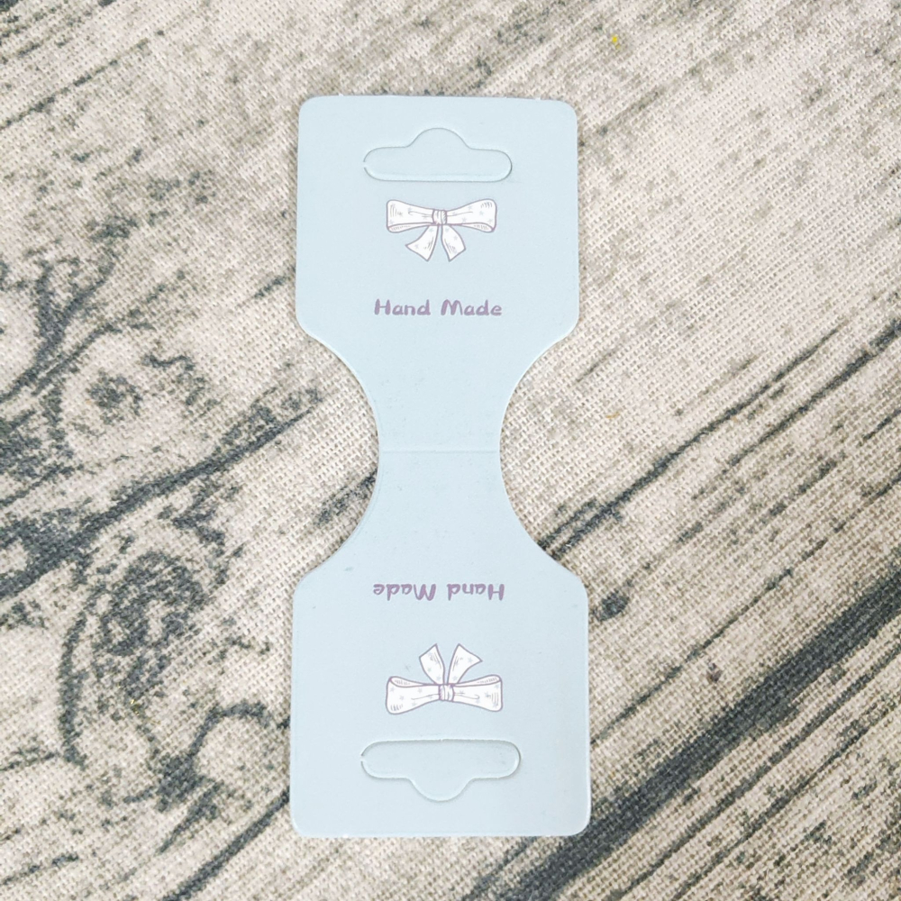 💕新品 淺藍蝴蝶結款 💕一組50張💕3.5x9cm 髮圈紙卡 髮飾紙卡 兒童髮飾 包裝卡 髮圈卡 髮卡 包裝卡 髮-細節圖4