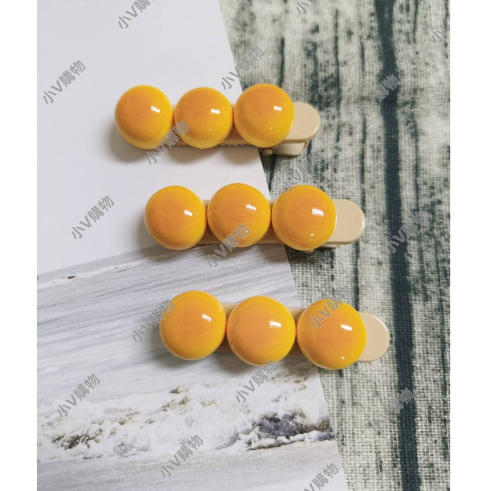 💕小V購物💕【手作髮夾系列 - 三個小饅頭餅乾髮夾】 手作髮夾 可愛髮夾 卡通髮夾 韓系髮夾 鴨嘴夾 小饅頭 餅乾-細節圖2