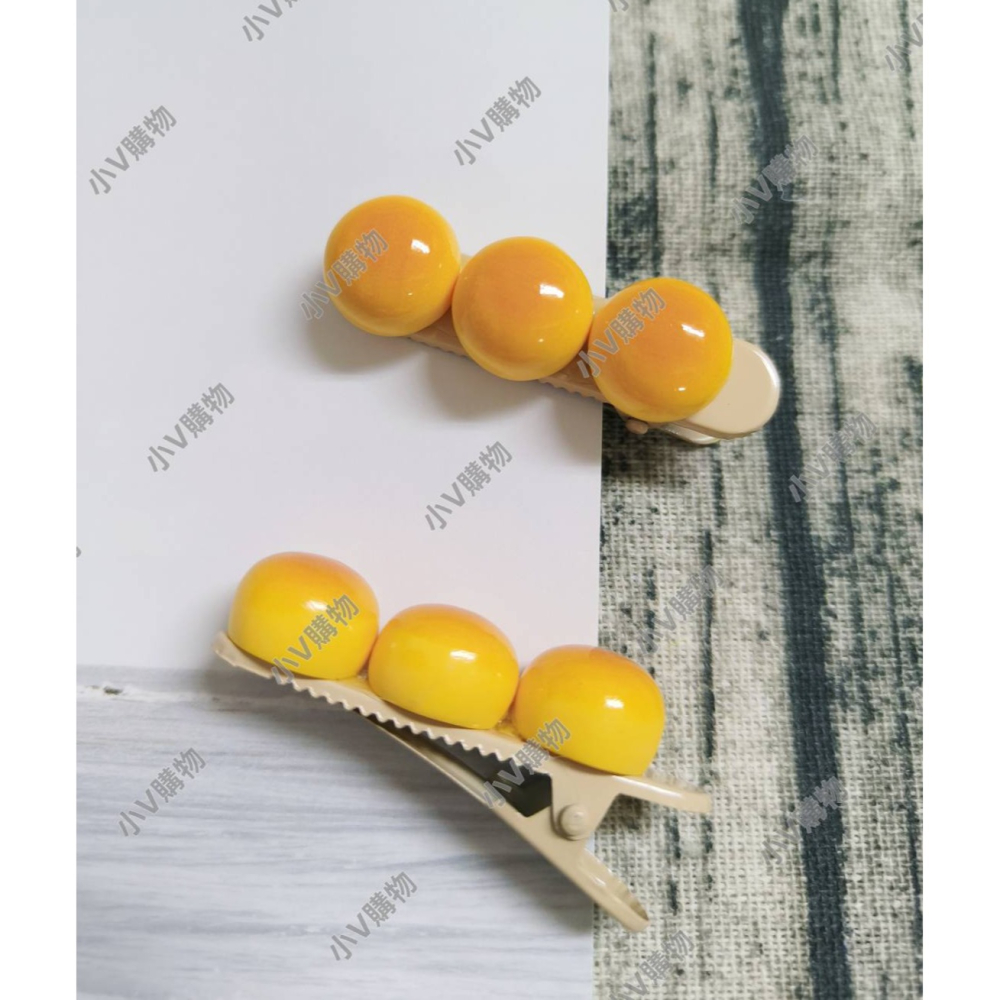 💕小V購物💕【手作髮夾系列 - 三個小饅頭餅乾髮夾】 手作髮夾 可愛髮夾 卡通髮夾 韓系髮夾 鴨嘴夾 小饅頭 餅乾-細節圖3