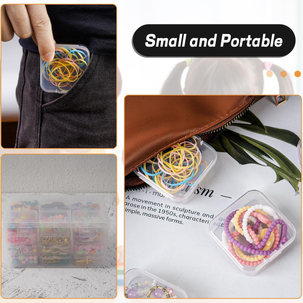 💕小V購物💕24格小方盒收納盒 飾品收納盒 透明藥丸盒工藝鑽畫 手工飾品 diy手作 材料 配件 散珠格子收納盒-細節圖3