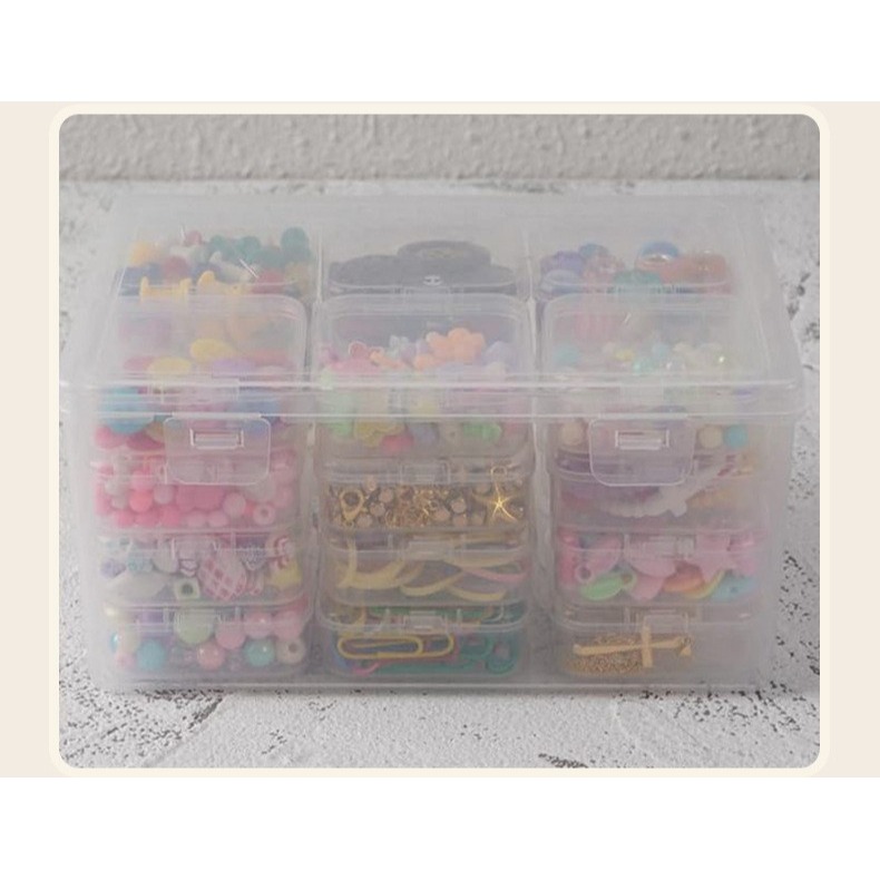 💕小V購物💕24格小方盒收納盒 飾品收納盒 透明藥丸盒工藝鑽畫 手工飾品 diy手作 材料 配件 散珠格子收納盒-細節圖5