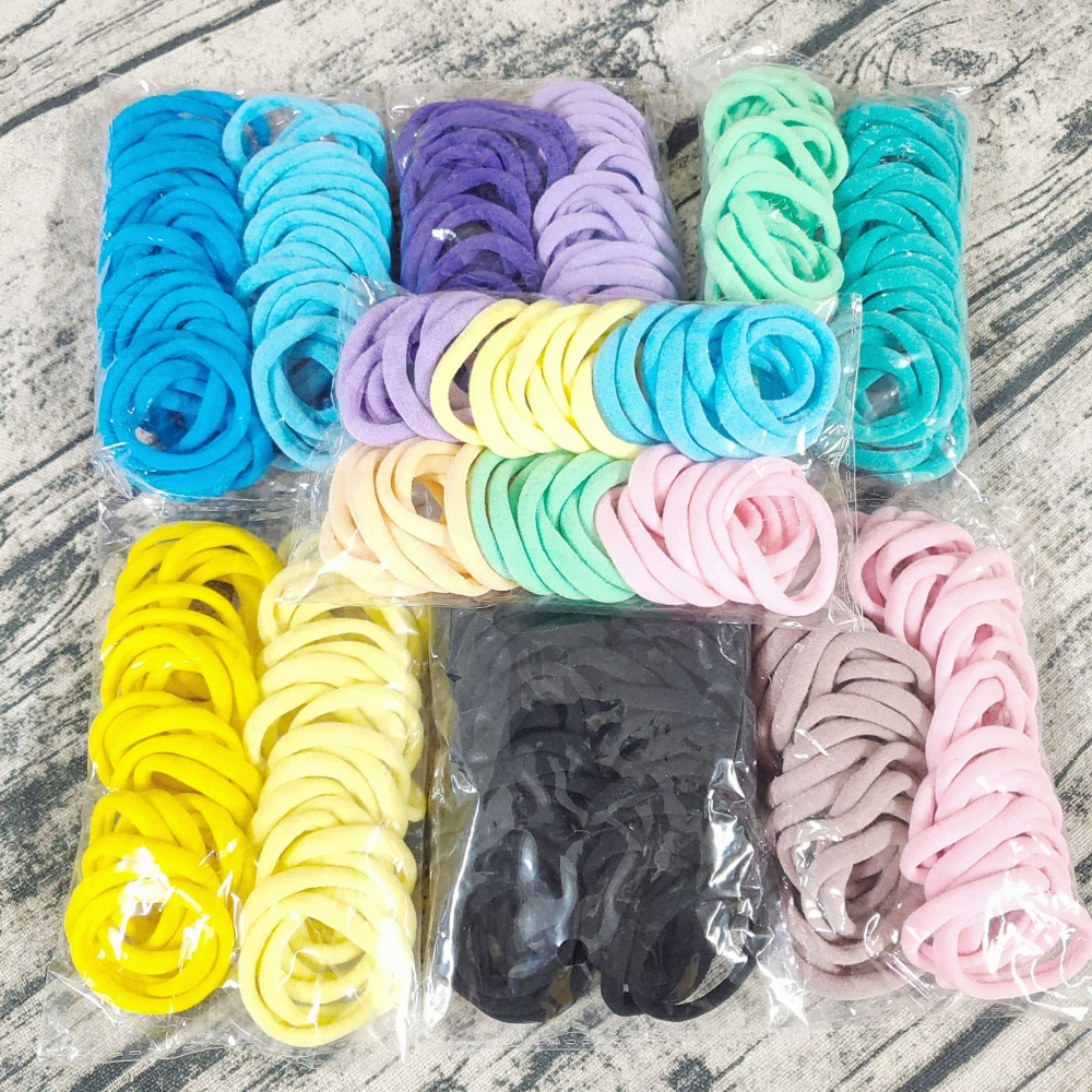 💕小V購物💕一組50條袋裝 糖果色毛巾髮圈 無接縫髮繩彩色髮圈高彈力髮繩糖果色皮筋髮飾 少女 毛巾髮圈 彩色髮圈 高-細節圖3