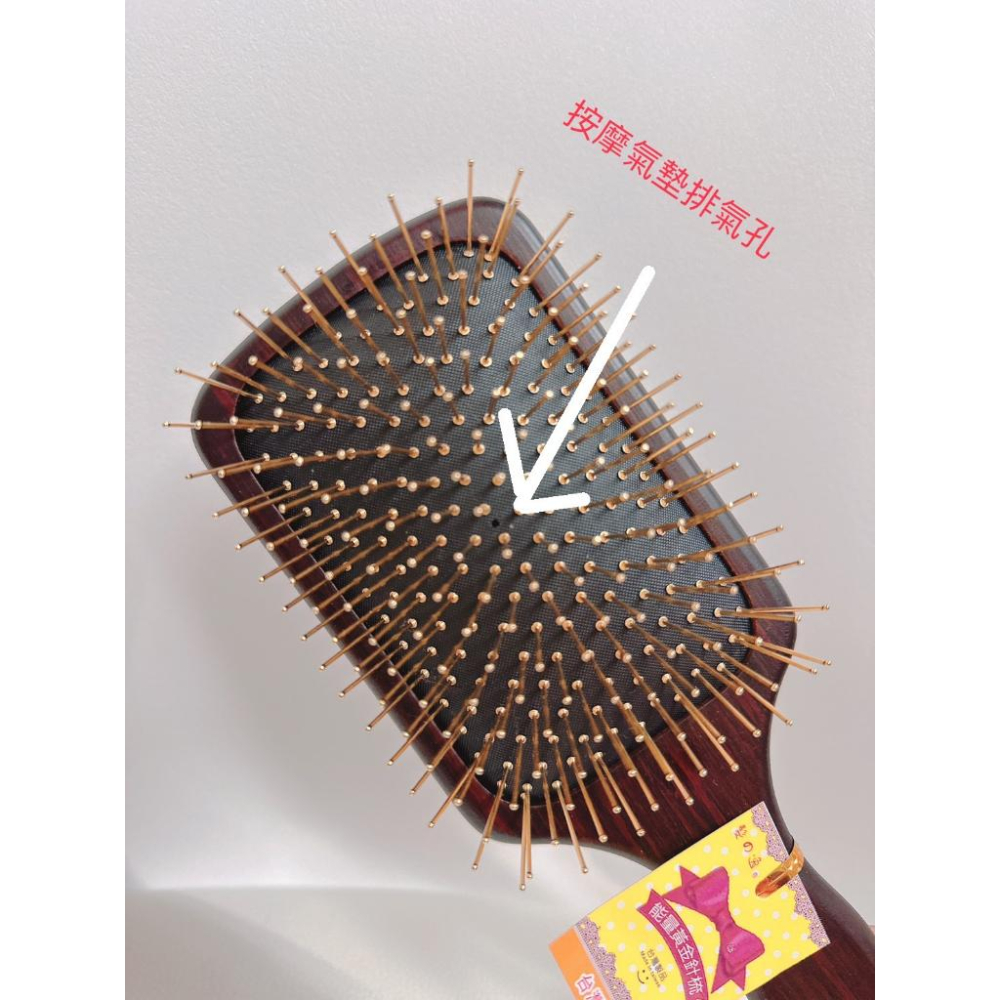 [佳立生活館] MIT黃金梳 臺灣製正品公司貨 14k氣墊能量黃金針梳 養生梳經絡梳子M10髮の逸按摩梳CROA 美髮店-細節圖2