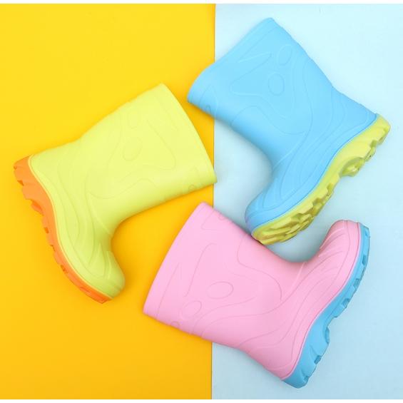 [佳立生活館] 皇力牌 兒童雨鞋 環保無毒 雨鞋 兒童雨鞋 男女適用 水藍色 粉紅色 螢光黃色 姊妹鞋 兄弟鞋 姊弟鞋-細節圖2