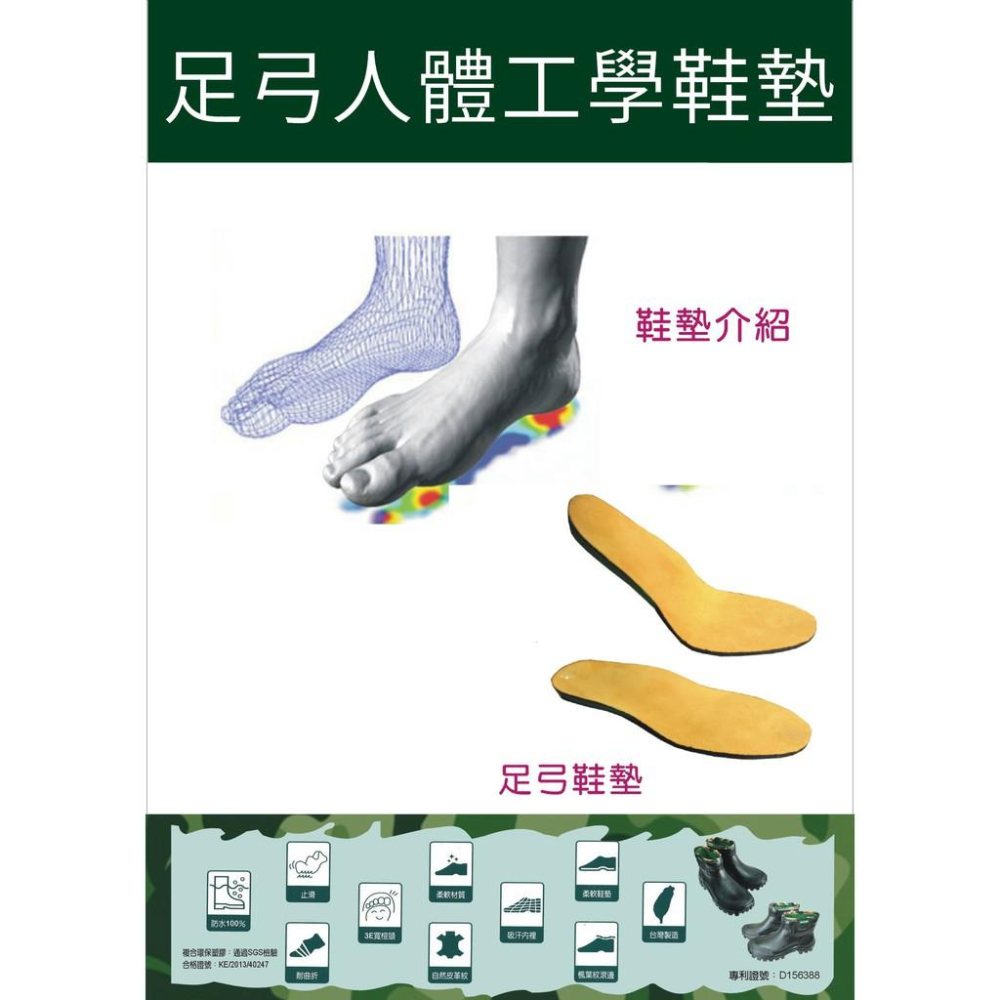 [佳立生活館]足弓鞋墊 人體工學鞋墊 人體工學 柔軟鞋墊 台灣製造-細節圖2