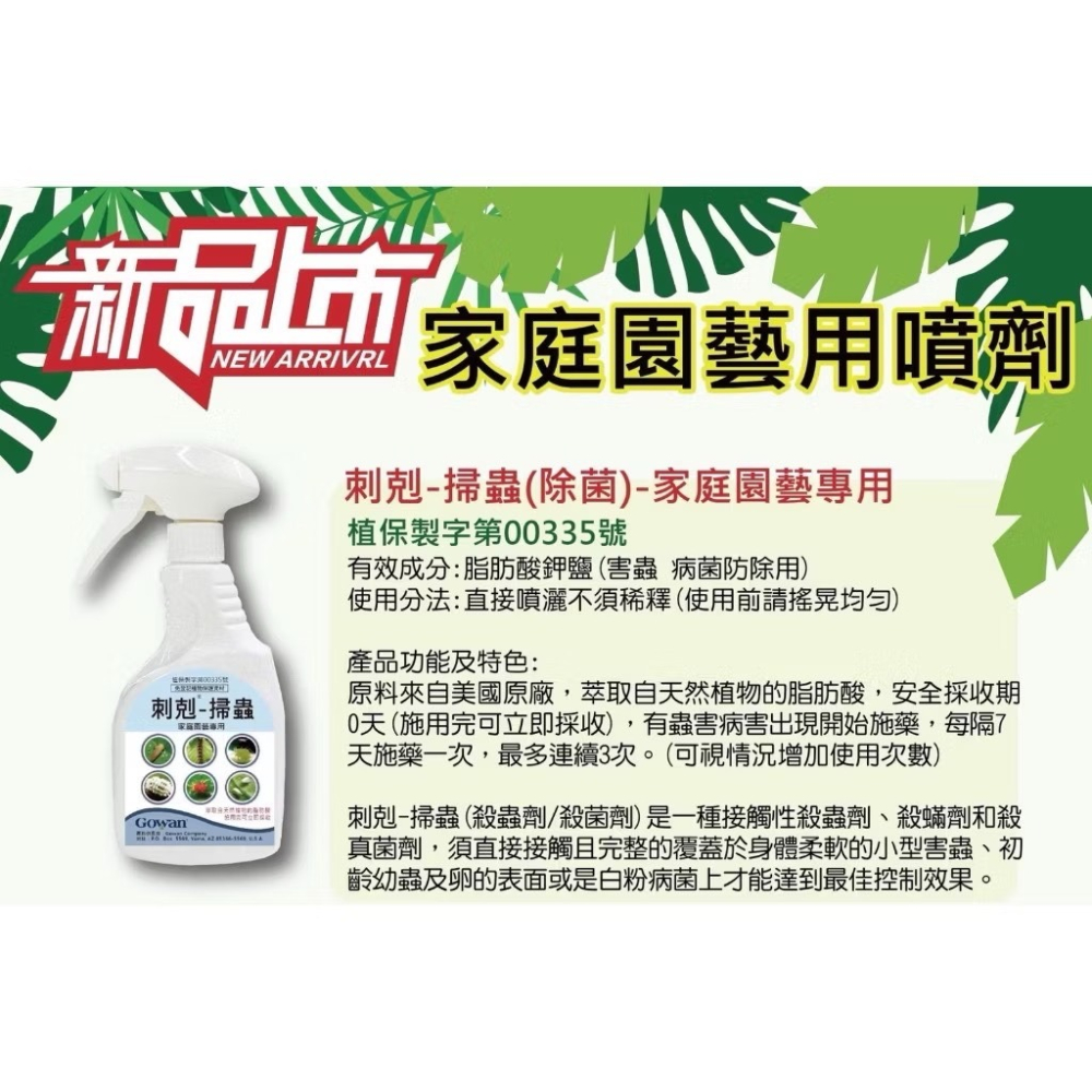 【新生王子】刺剋 掃蟲 免稀釋噴劑500cc驅蟲液 介殼蟲 粉蝨 蚜蟲 紅蜘蛛 葉蟎 薊馬 白粉病 刺剋 掃蟲 多肉植物-細節圖3