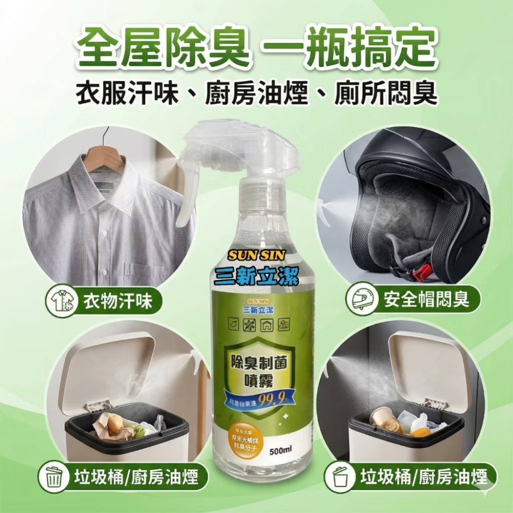 【新生王子】 三新立潔500ml光觸媒除臭噴霧 貓砂除臭 汽車除臭 廁所除臭 安全帽除臭 芳香噴霧-細節圖4