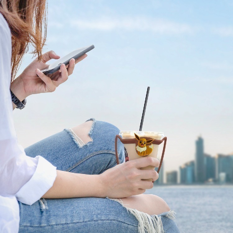 【Bone 蹦克】 寶可夢款環保杯綁 飲料提袋 環保矽膠飲料袋-細節圖9