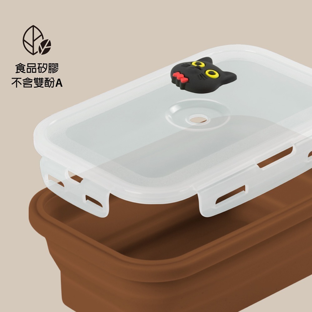 【Bone 蹦克】800ml-Bone款矽膠摺疊保鮮盒 可微波 矽膠保鮮盒 摺疊保鮮盒-細節圖4