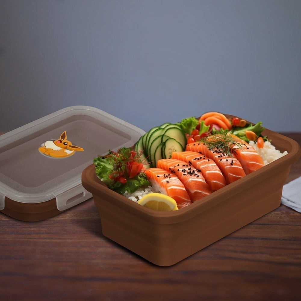 【Bone 蹦克】1200ml-寶可夢款矽膠摺疊保鮮盒 可微波 矽膠保鮮盒 摺疊保鮮盒-細節圖10