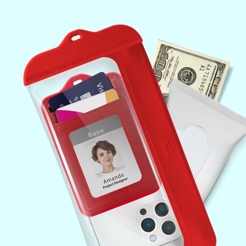 【Bone 蹦克】頸掛/斜背防水手機袋二代 防水手機套 可觸控適合潛水游泳 配件收納包 手機周邊-細節圖7